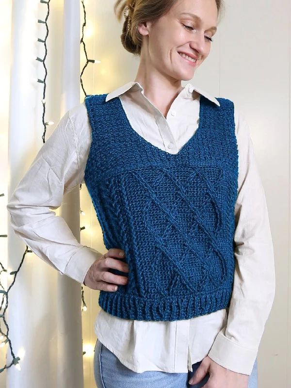 - Winter warm clothes for short-haired dogsCrochet Kit - Cozy Cabled Sweater Vest