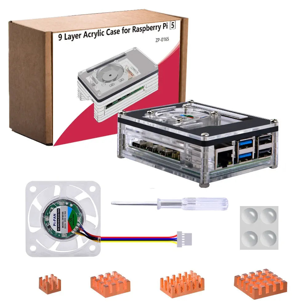- Pet fence foldable indoor52Pi Acrylic 9-Layer Case w/ 4010 Fan & Heatsink for Raspberry Pi 5 (Transparent) - Pet fence foldable indoor52Pi Acrylic 9-Layer Case w/ 4010 Fan & Heatsink for Raspberry Pi 5 (Transparent)