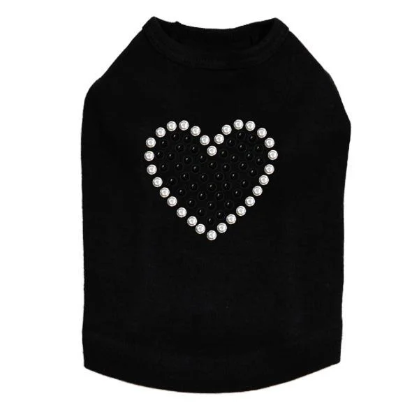 - Summer pet ice matBlack Heart Rhinestone Dog Tank