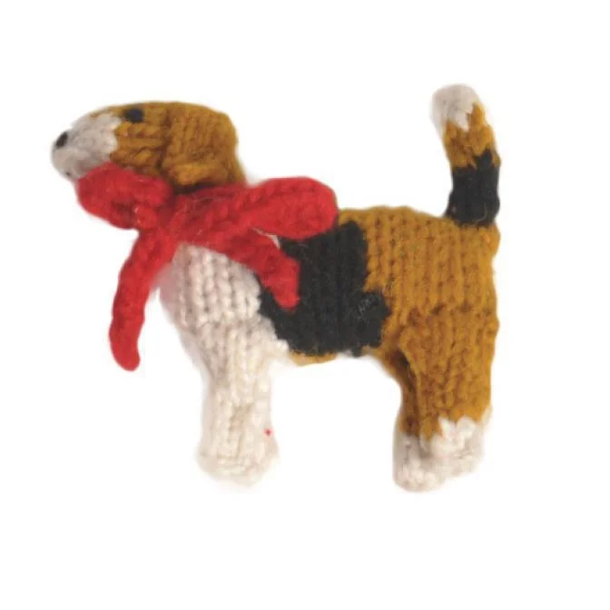 - Car dog seat beltHand Knit Dog Ornament Beagle