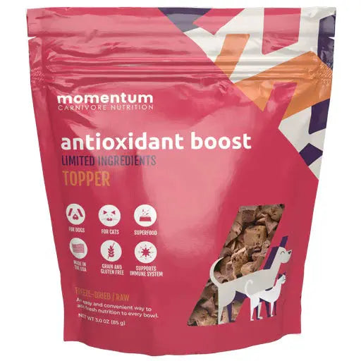 - Winter warm clothes for short-haired dogsMomentum Carnivore Nutrition Freeze Dried Raw Antioxidant Boost Topper 3oz