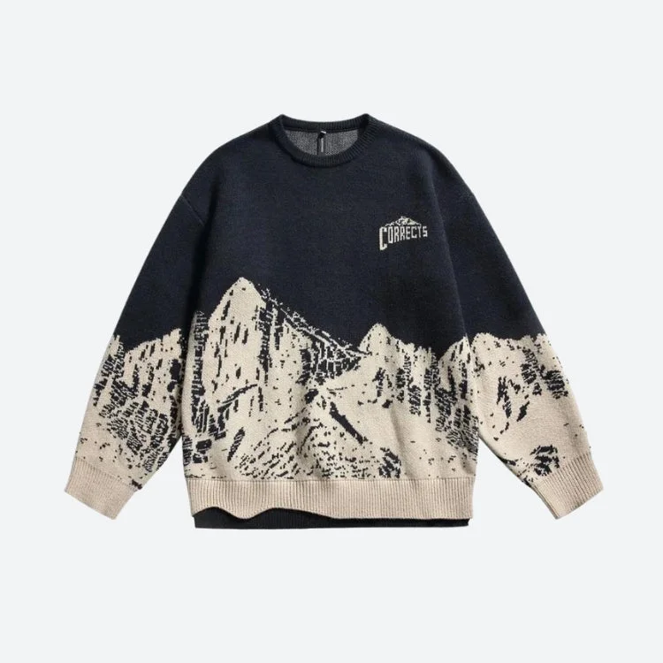 ---Vintage Mountain Knitted Sweater