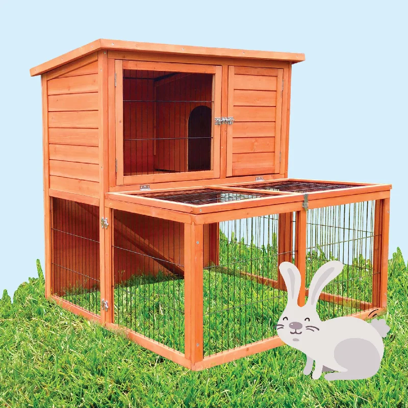 - Natural latex pet mattressWooden Pet Hutch & Run - 2 Story