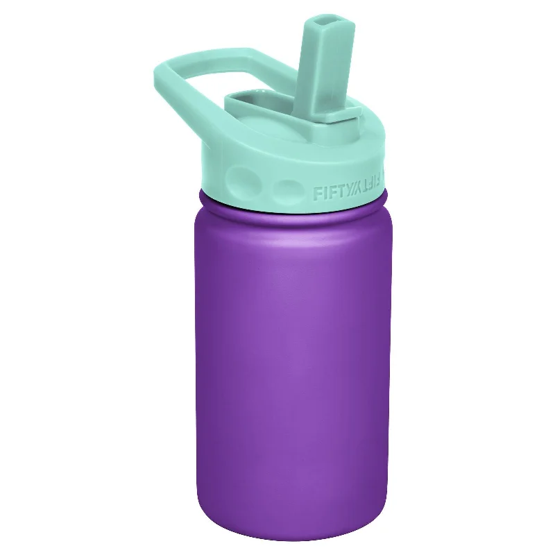 ---K12000007 12 Oz Double-Wall Vacuum-Insulated Bottles with Straw Caps Purple & Cool Mint ---K12000007 12 Oz Double-Wall Vacuum-Insulated Bottles with Straw Caps Purple & Cool Mint