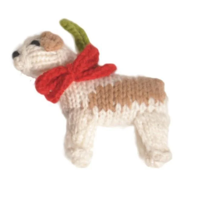 - Degradable pet feces bagHand Knit Dog Ornament Bulldog