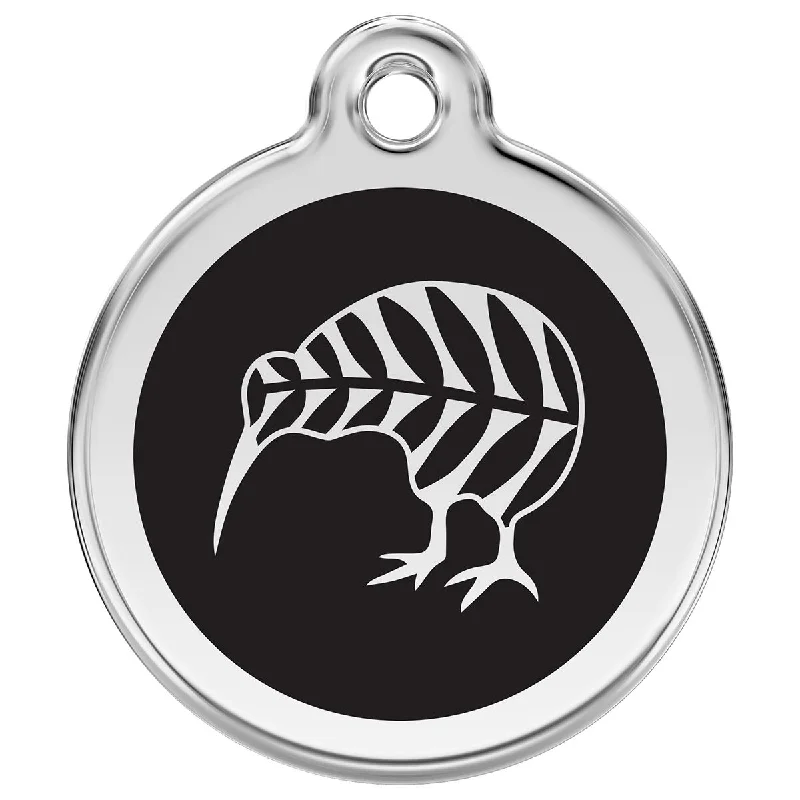 - Foldable and portable cat bagStainless Steel And Enamel Kiwi Black Dog ID Tag