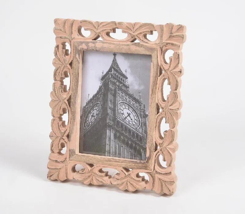 - Deodorizing cat litter tofu litterHand Carved Floral Motif Mango Wood Photo Frame