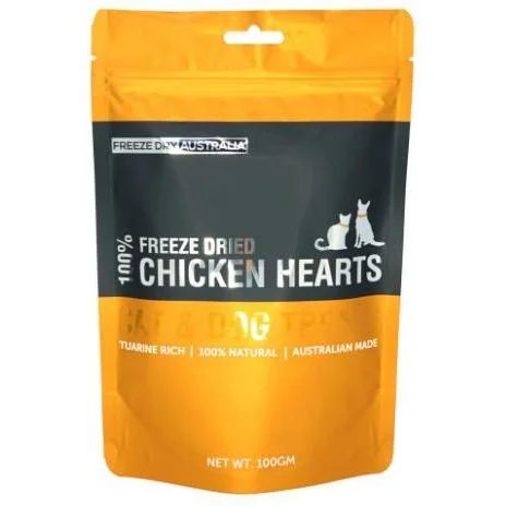    - Kitten food  Freeze Dry Australia Chicken Hearts Natural Treats for Cats and Dogs 100g