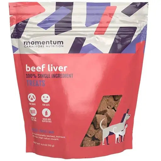 Pet ProductsMomentum Carnivore Nutrition Freeze Dried Raw Beef Liver Treats 4oz