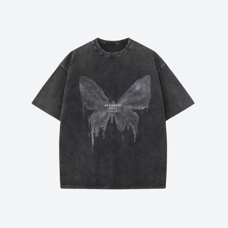 - Cat anti-jump window safety netGrunge Distressed Butterfly Tee