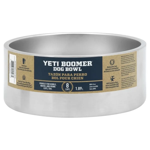 - Foldable and portable cat bagYeti Boomer Dog Bowl - Stainless Steel