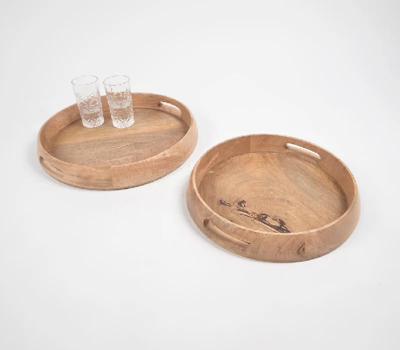- Pet water dispenser UV sterilization versionRaw Mango Wood Round Trays (set of 2)