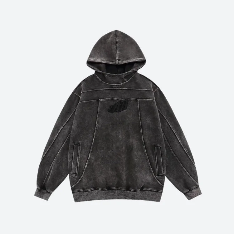- Custom pet birthday cakeGrunge Dark Washed Embroidered Hoodie