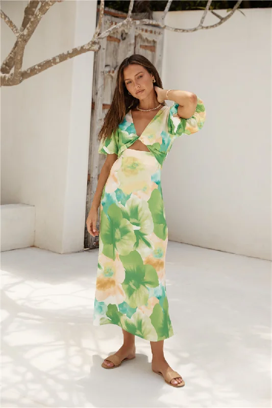 Jungle Adventure Maxi Dress Green