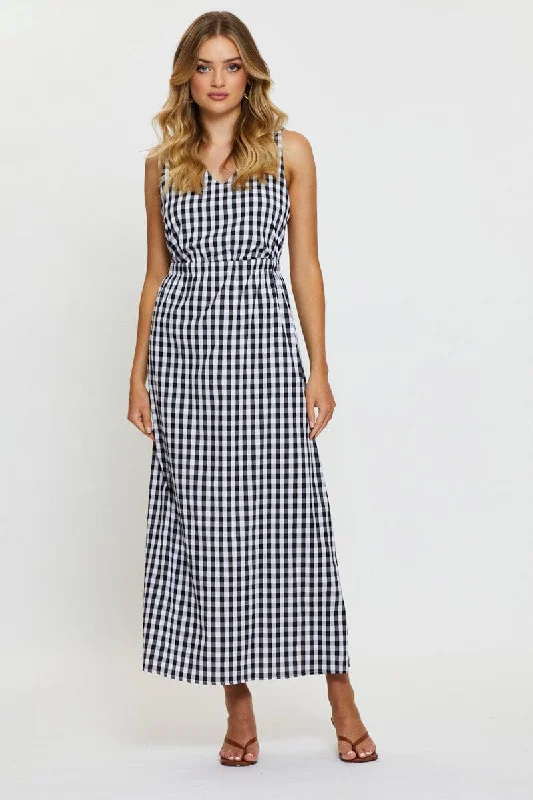 Check Maxi Dress Sleeveless