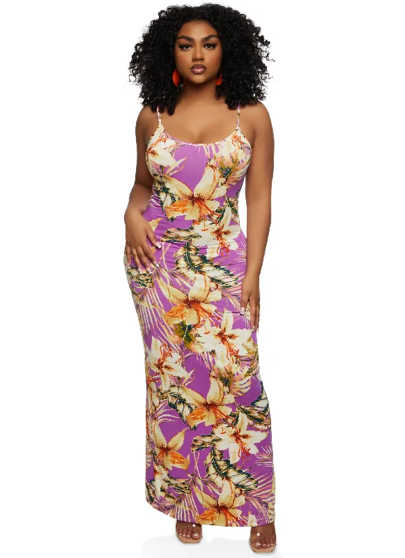 Haute Monde Floral Print Cami Maxi Dress