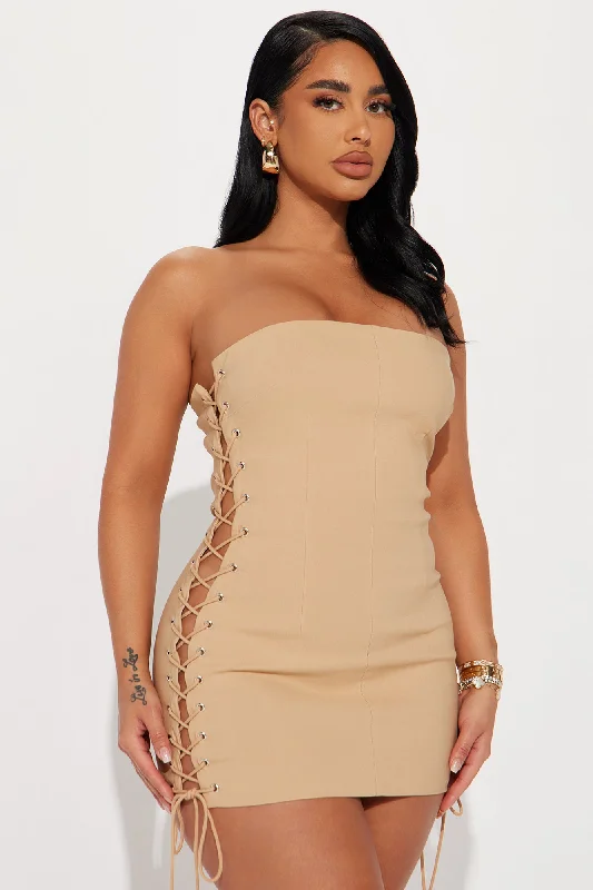 The Chella Mini Dress - Tan