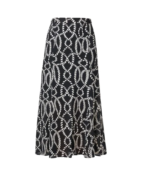 Black Rope Printed Skirt