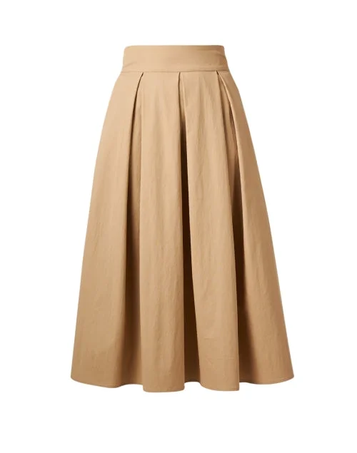 Tan Box Pleat Skirt